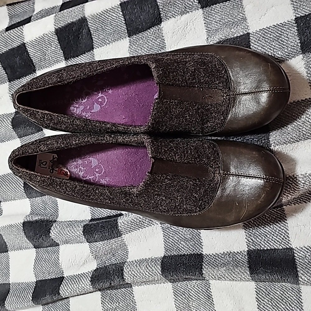 Brown Merrell wedges. Size 10. Like new